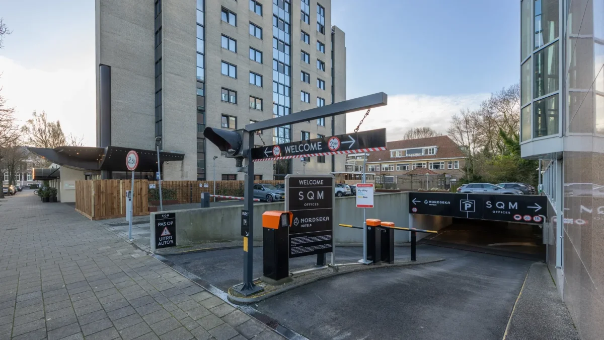 Entrance to the hotel car park